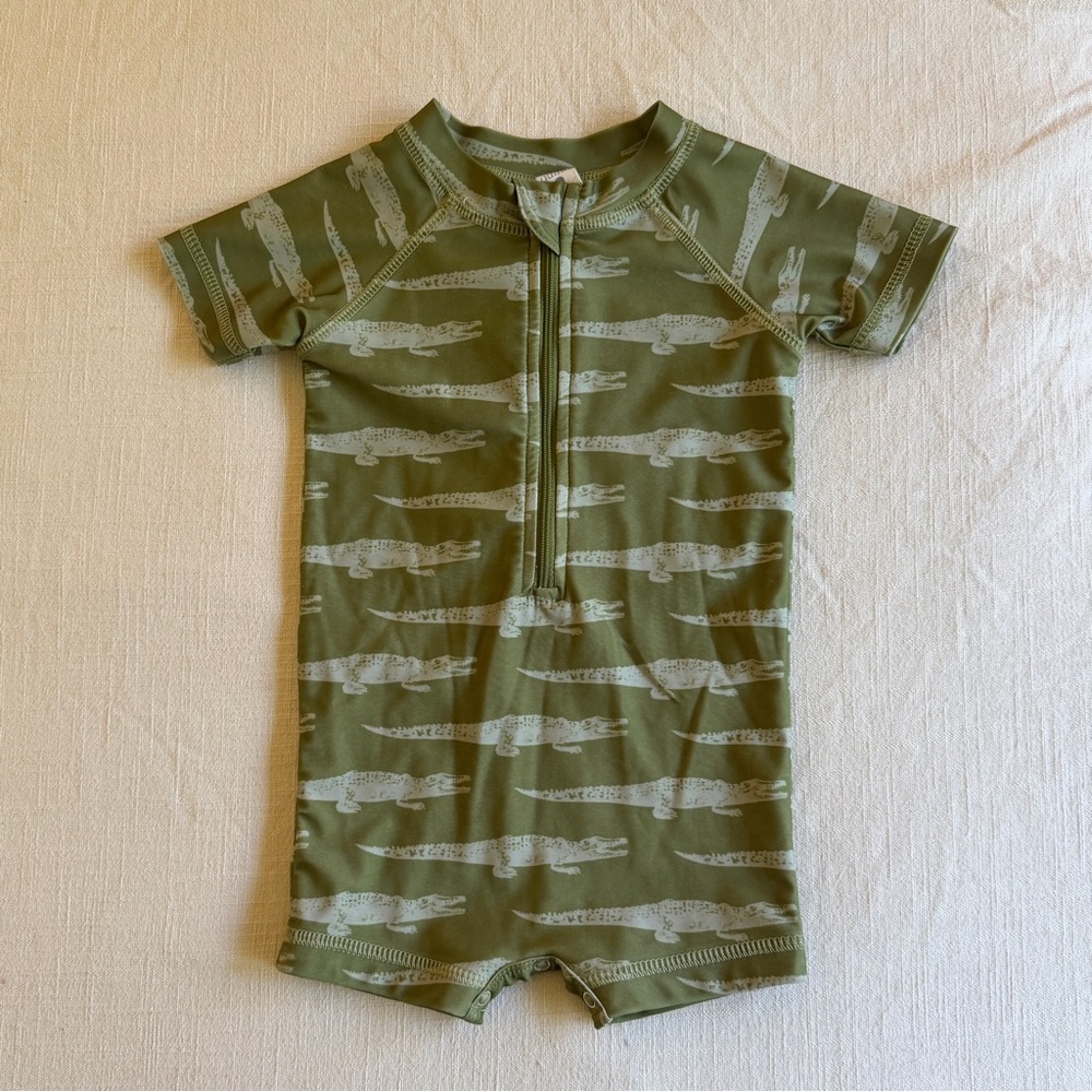 Kate Quinn Swim Zip Rash Guard Green 6-12m